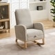 preview thumbnail 43 of 59, Mid-Century Modern Nursery Rocking Armchair Glider Rocker With Retractable Footrest For Living Room