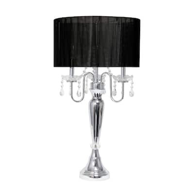 Lalia Home 31" Chrome Cascading Crystal Table Lamp - 31