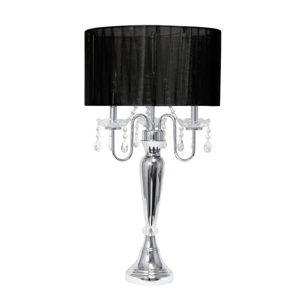Lalia Home 31" Chrome Cascading Crystal Table Lamp - 31