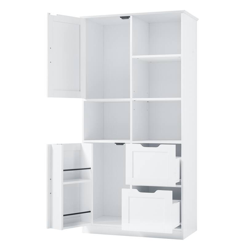 Bathroom Storage Cabinet with Doors, Drawers, Multiple Storage Space