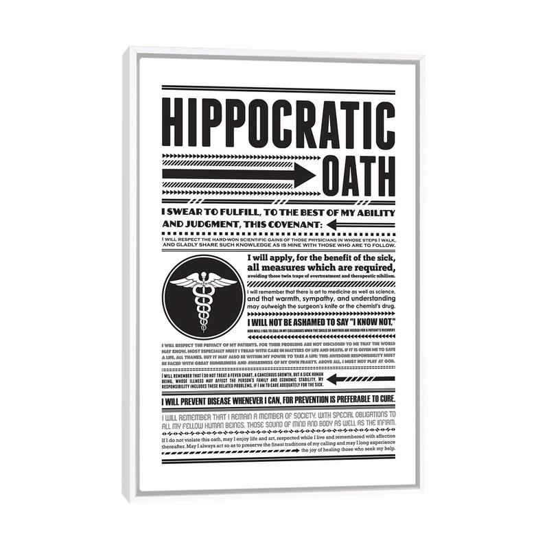 iCanvas "Hippocratic Oath" by Benton Park Prints Framed Canvas Print - White - 40x26