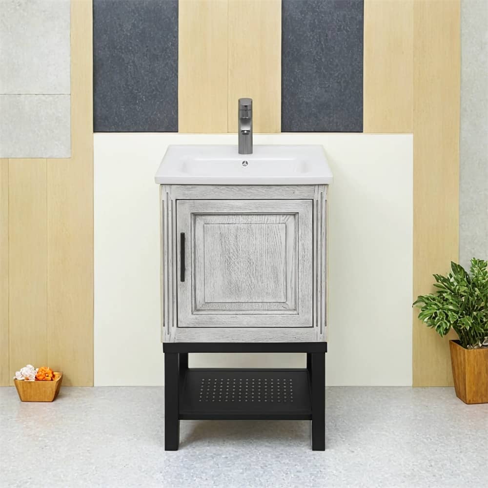 20" Small Bathroom Vanity with Sink & Hot and Cold Faucet