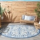 preview thumbnail 75 of 83, Nourison Garden Party Trellis Indoor/Outdoor Area Rug 5'3" Round - Ivory/Blue
