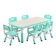 preview thumbnail 9 of 9, Height Adjustable Kids Table and 6 Chair Set for Ages 2-10 Green
