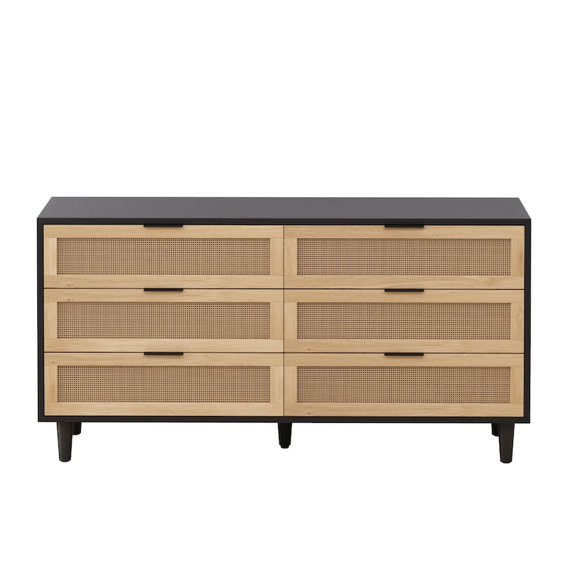 6-Drawers Rattan Storage Cabinet Rattan Drawer