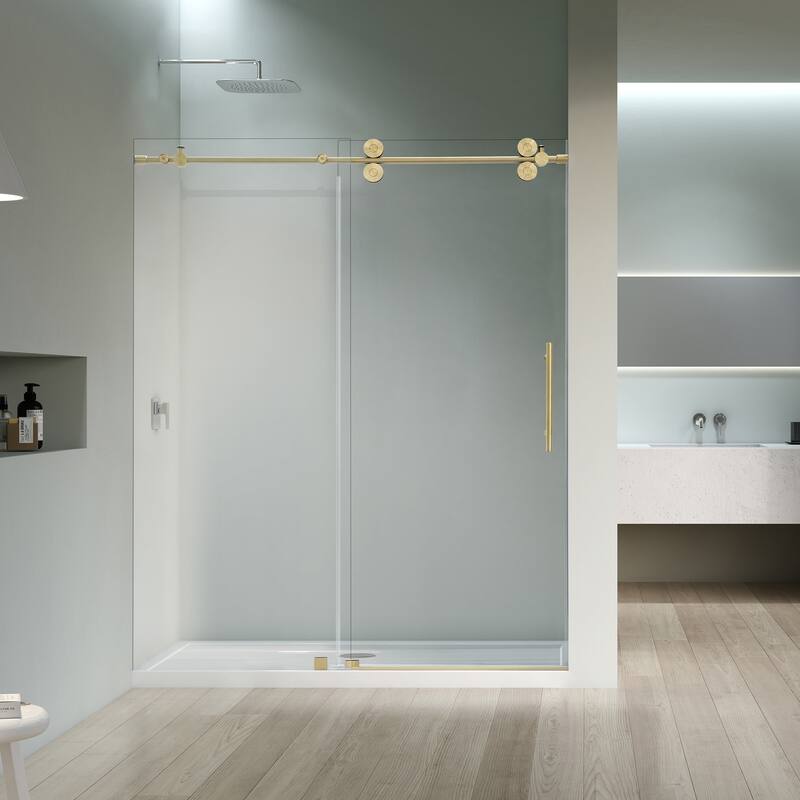 Altair Lazaro Single Sliding Frameless Shower Door with Clear Glass