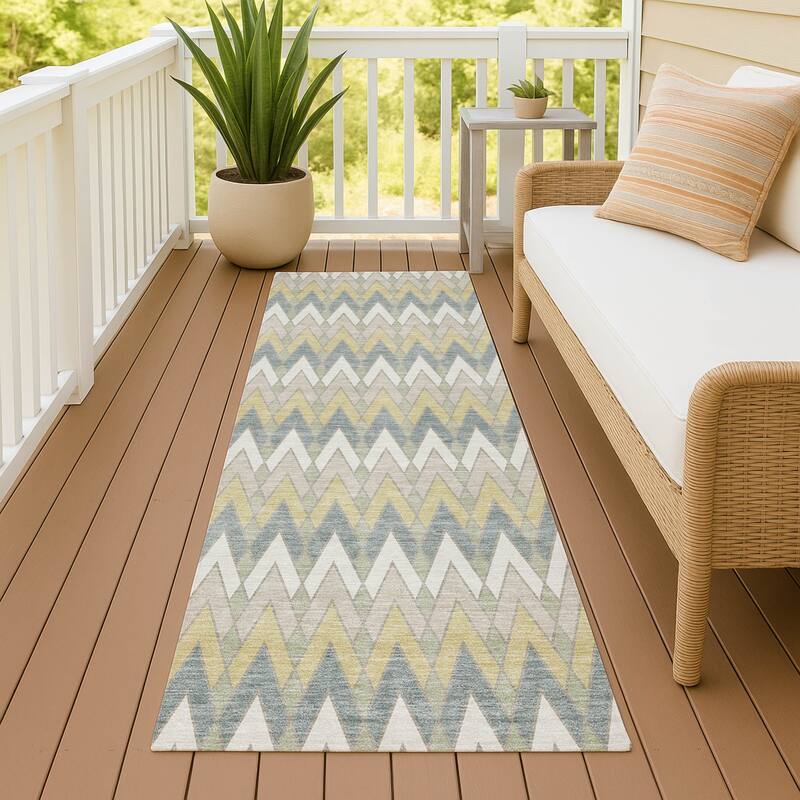 Machine Washable Indoor/ Outdoor Modern Baxter Chantille Rug - Ivory - 2'3" x 7'6"