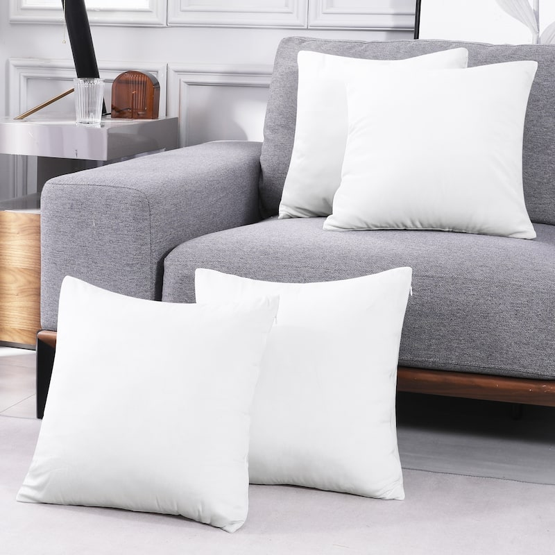 Deconovo Velvet Throw Pillow Covers 4 PCS (Cover Only) - 26x26 Inch - White