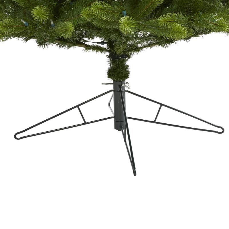 8' Slim Virginia Spruce Artificial Christmas Tree, Warm Clear LED - 8 Foot