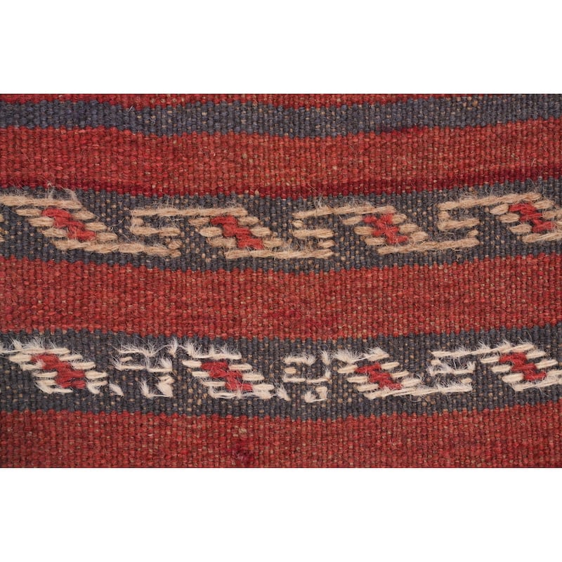 Hand Knotted Oriental 100% Wool Carpet Traditional Tribal Red Balouch Runner Rug - 8' 6'' X 2' 1''