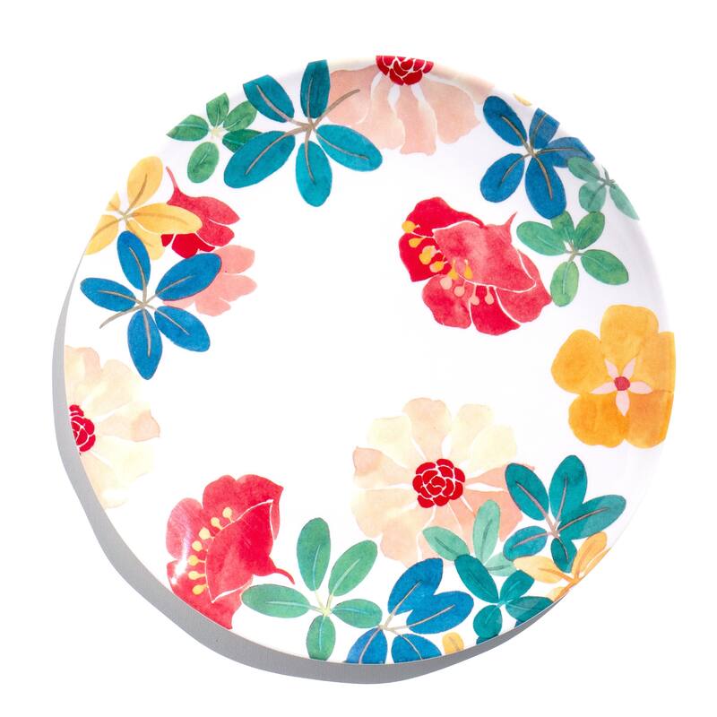 Abode Homewares Audrey Melamine Floral Dinner Plate - 10.5" - Set of 6