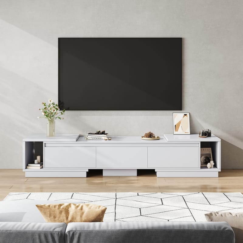 Extendable 102-Inch Modern TV Stand Media Console with 3 Drawers
