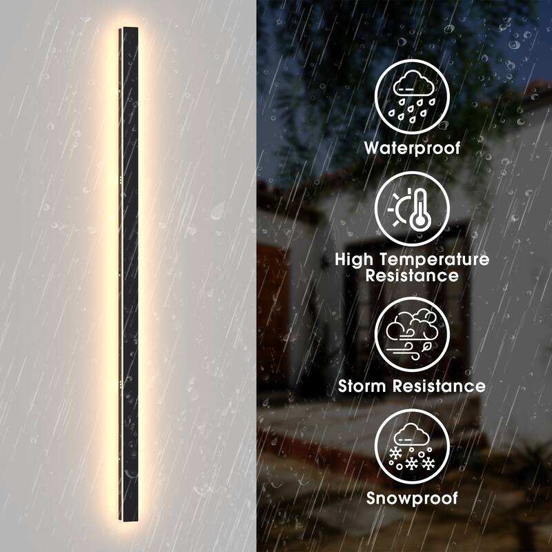 YANSUN 59.06in Outdoor Wall Lamp 45W LED, IP65 Waterproof, Warm Light 3000K, 85-265V - 59.1 inchs