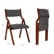 preview thumbnail 10 of 27, Set of 2 Upholstered Folding Dining Chair, Wood Frame Dining Table Guest Chair, Living Room Lounge Chair, Studio Business Chair
