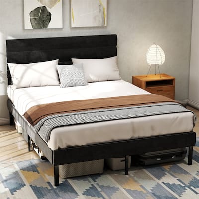Queen Upholstered Bed Frame with 14" Underbed Storage
