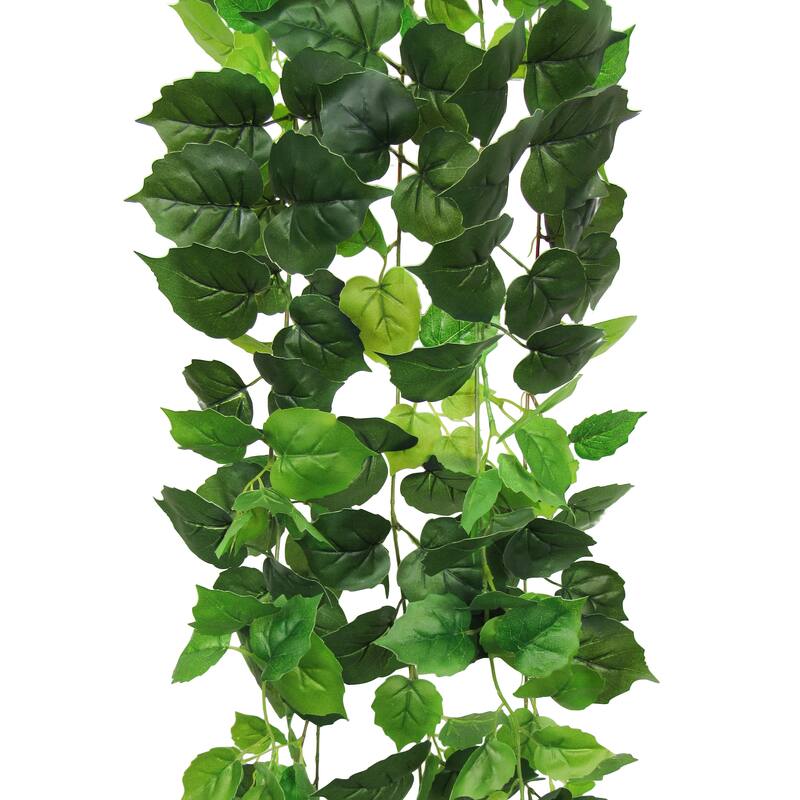 Artificial Cottonwood Ivy Leaf Vine Hanging Plant Greenery Foliage Bush 51in - 51" L x 12" W x 6" DP