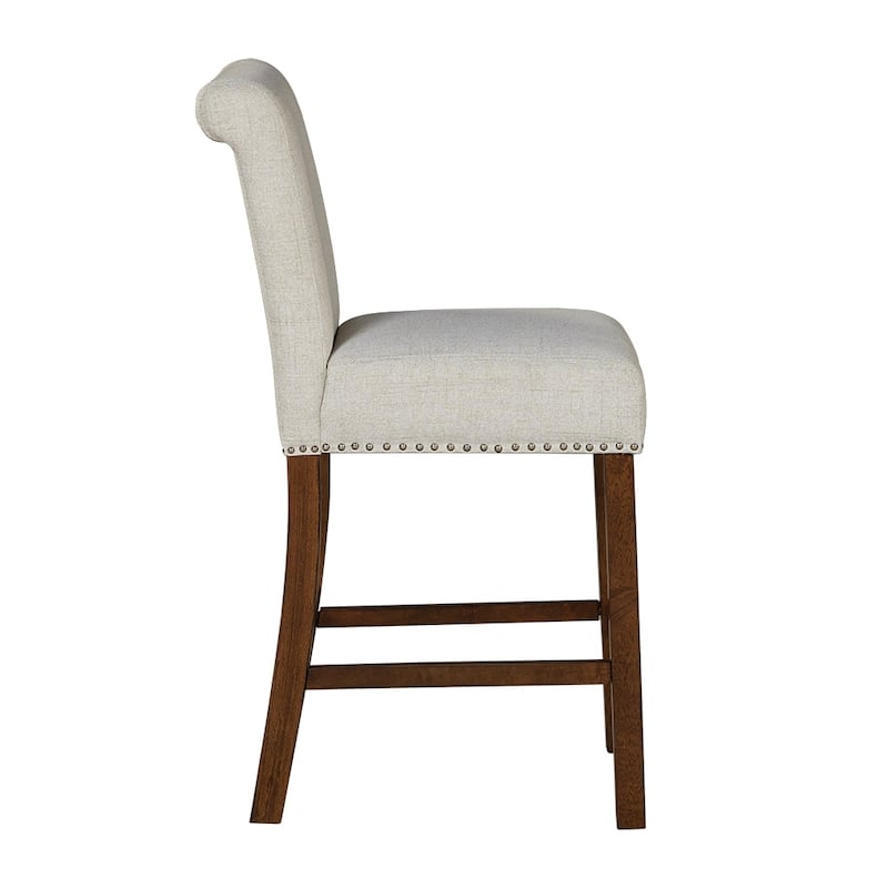 510 Design Aubrey Upholstered Counter Stool with Nailhead Trim Set of 2