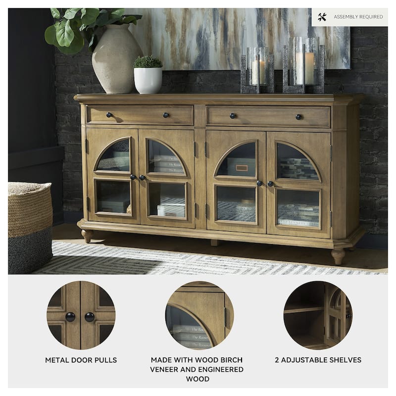 Signature Design by Ashley Barlomore Brown Accent Cabinet - 68" W x 18" D x 36" H