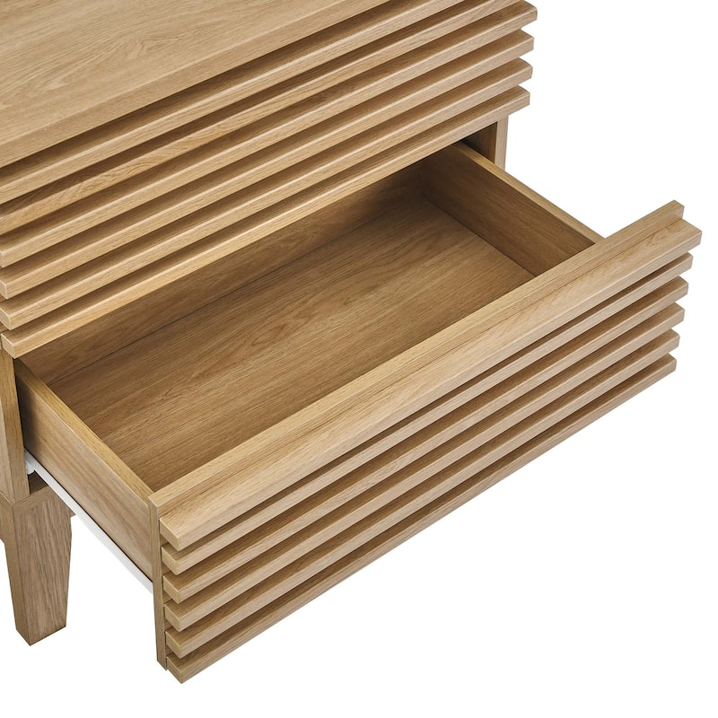Render Two-Drawer Mid-Century Modern Nightstand