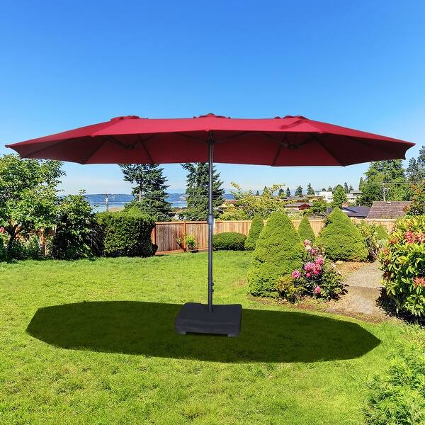 custom size patio umbrellas Personalized Black 7 Ft Wood Square Market/Patio Umbrellas
