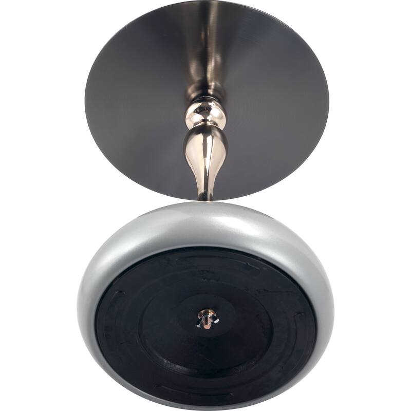 Savoy Round Side Table Stainless-Steel Black Top and Pedestal Base for Home Office Living Room