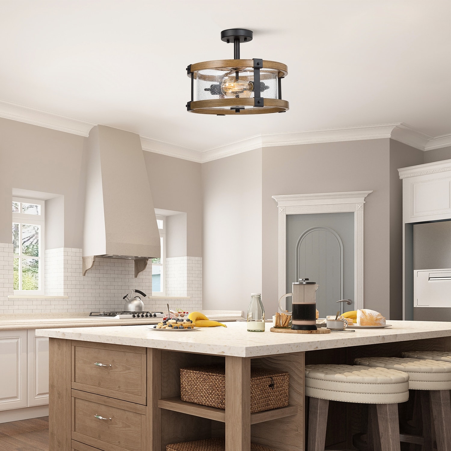 Semi flush farmhouse chandelier hot sale