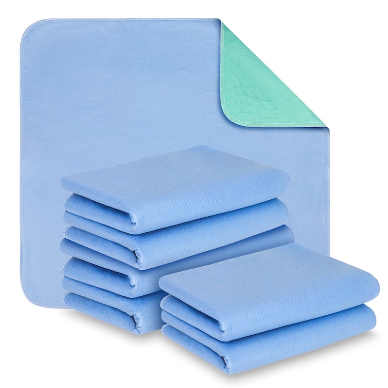 Empyrean Highly Aborbent Washable Waterproof Bed Pads - Blue - Pack of 6