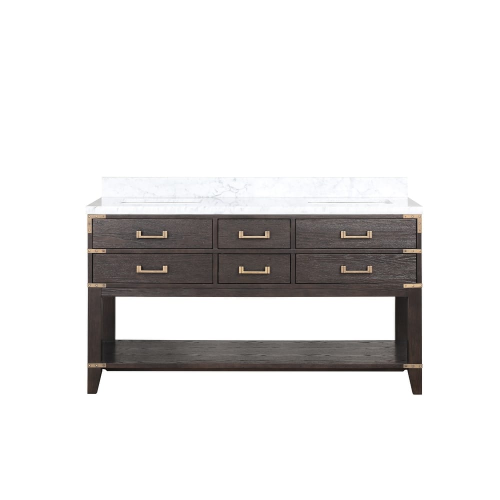 Lexora Norwalk Bath Vanity and Carrara Marble Top
