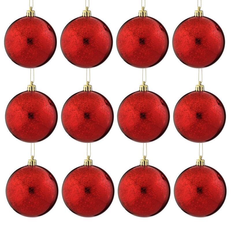 80mm Shatterproof Plastic Mercury Ball Ornament Set of 2
