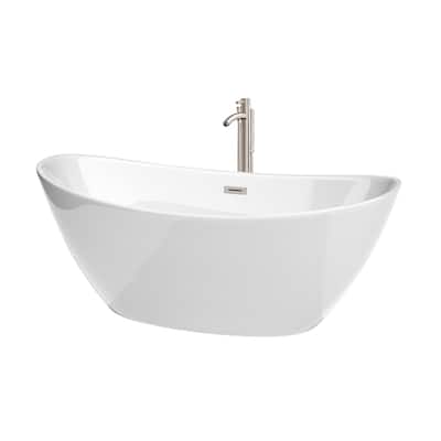 Wyndham Collection WCBTE652066-ATP Dorrit 66" Free Standing Acrylic
