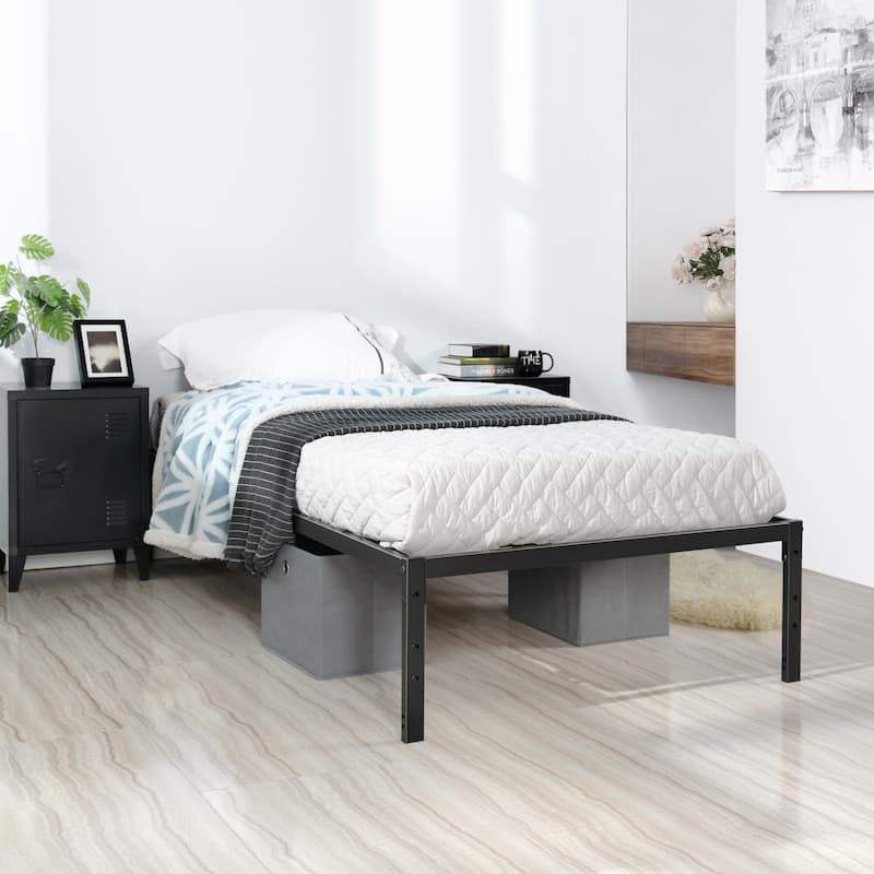 Homy Casa Metal Platform Bed Frame with RGB LED Light Strip
