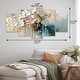 preview thumbnail 11 of 12, Designart - Gold Floral Brushstroke Abstract Painting - Flowers Canvas Wall Art Set - Oversized Traditional Wall Decor
