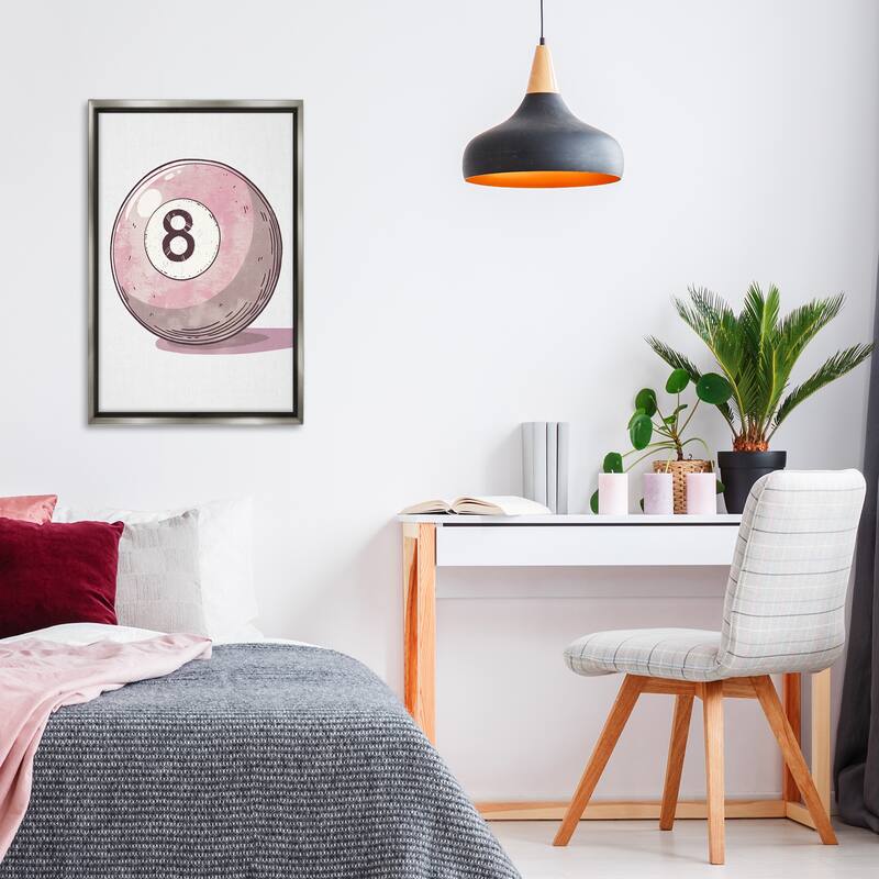Stupell Pastel Eight Ball Framed Floater Canvas Wall Art Design By LSR Design Studio