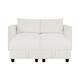 Option Loveseat with Double Ottoman,White Down