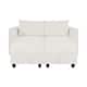 Option Loveseat with Double Ottoman,White Down