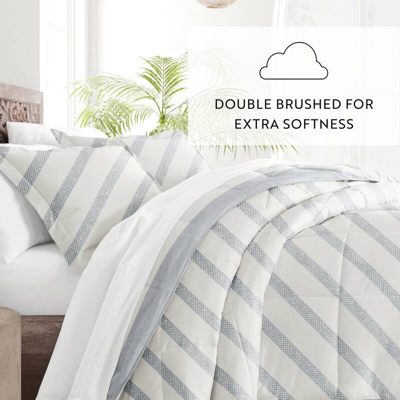 Becky Cameron Premium Distressed Stripe Reversible Comforter Set