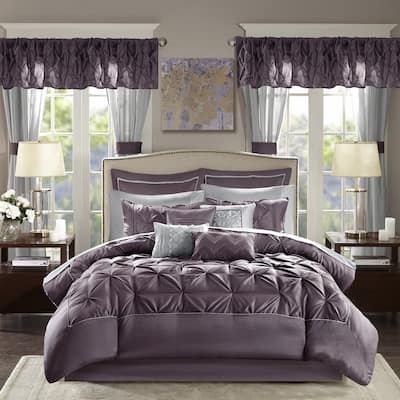 Madison Park Essentials Loretta Plum 24-piece Room in a Bag