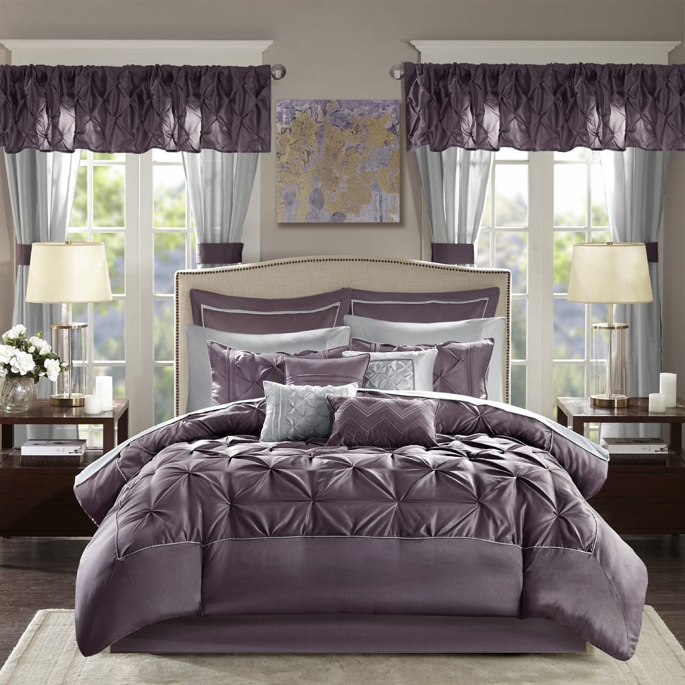 Madison Park Essentials Loretta Plum 24-piece Room in a Bag