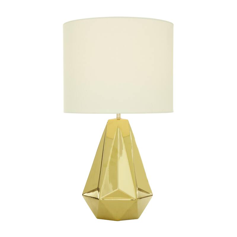 Ceramic Geometric Room Table Lamp - White, Silver, Gold, Black - CosmoLiving by Cosmopolitan