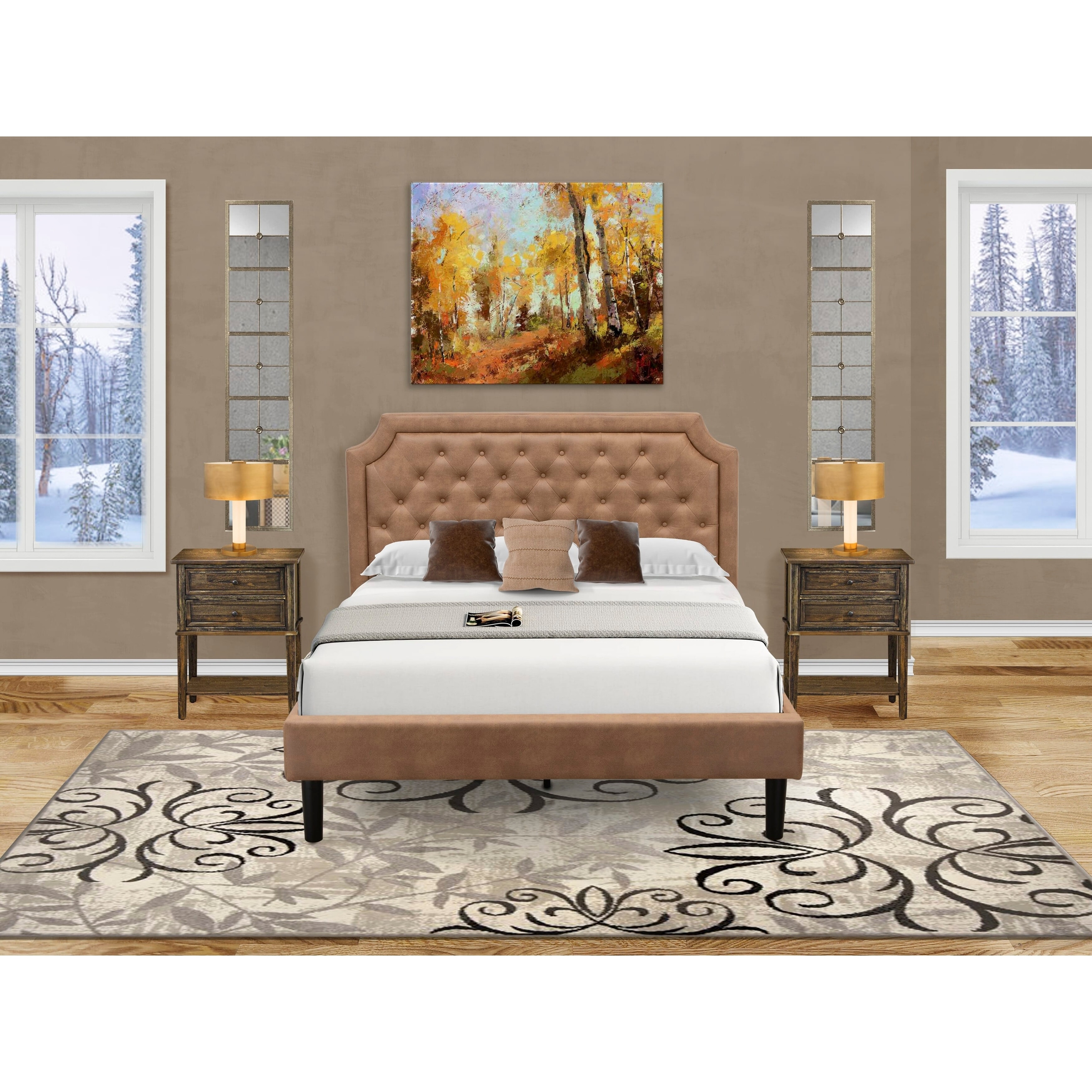 Porath tufted clearance upholstered platform bed