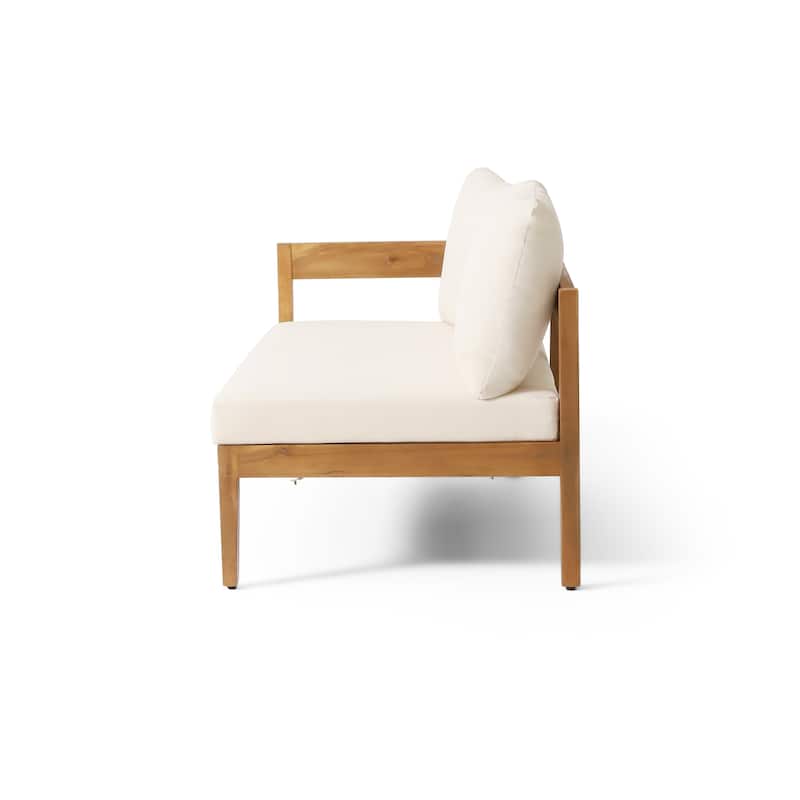 Christopher Knight Home - Valcour Acacia Wood Rounded Tuxedo Outdoor 6 Piece Sofa Set with Water-Resistant Cushions