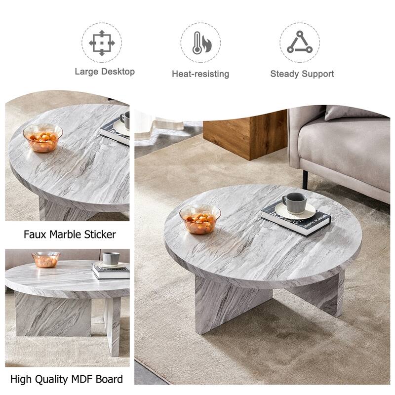 Modern MDF Circular Patterned Coffee Table