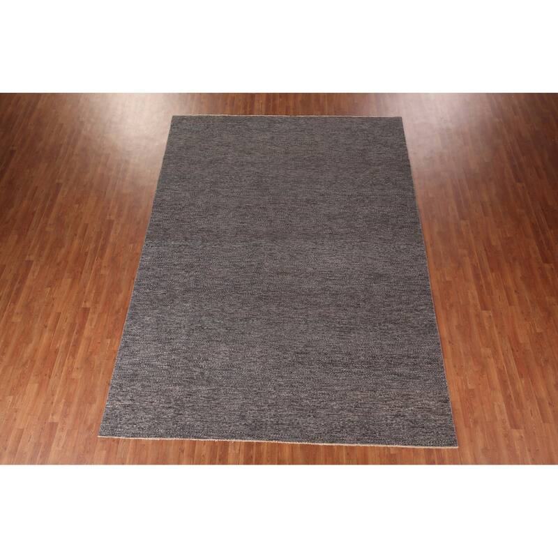 Gabbeh Modern Area Rug Hand-Knotted Wool Carpet - 9'0" X 12'3"