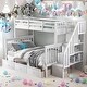 preview thumbnail 20 of 55, Simple Twin over Full Bunk Bed With Drawer,Storage And Guard Rail