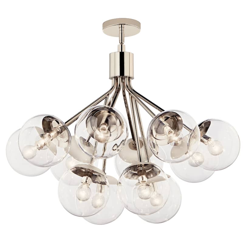 Kichler 52701CLR Silvarious 12 Light 30" Wide Chandelier with Clear