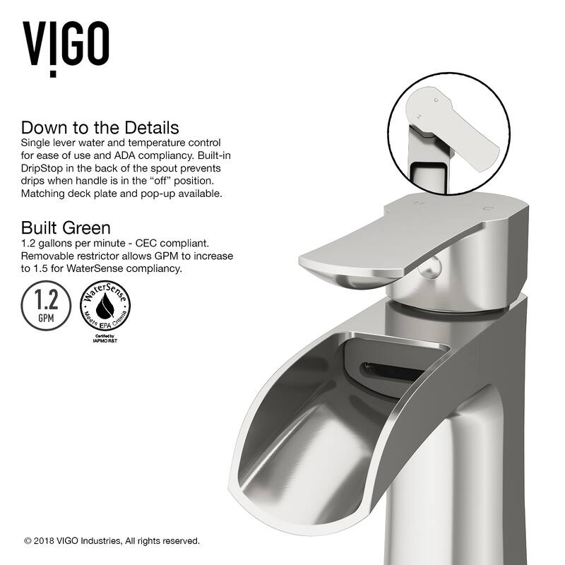 VIGO Paloma 7" H Single Handle Single Hole Bathroom Faucet