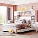preview thumbnail 1 of 7, White Solid Full Size Wooden Bed with All-in-One Cabinet White