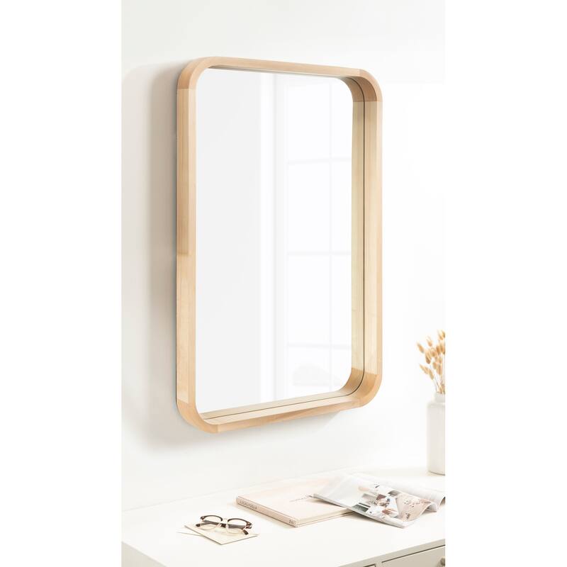 Kate and Laurel Hutton Wood Framed Radius Rectangle Mirror