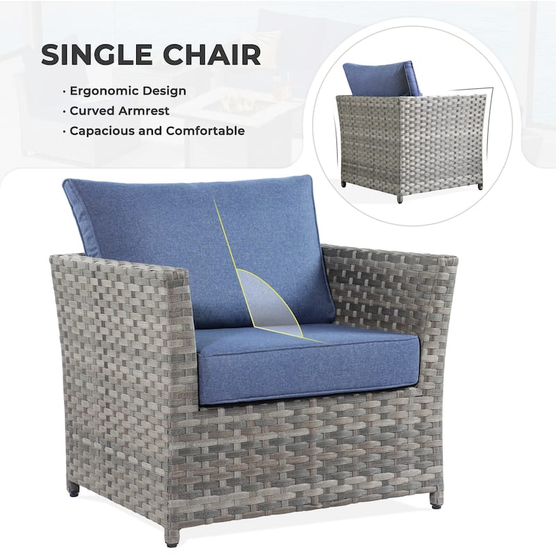 HOOOWOOO 9-piece Handwoven Wicker Patio Sectional Set with Swivel Rocking Chair
