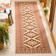 SAFAVIEH Veranda Eyvor Indoor/ Outdoor Waterproof Patio Backyard Rug - 2'3" x 8' Runner - Red/Natural